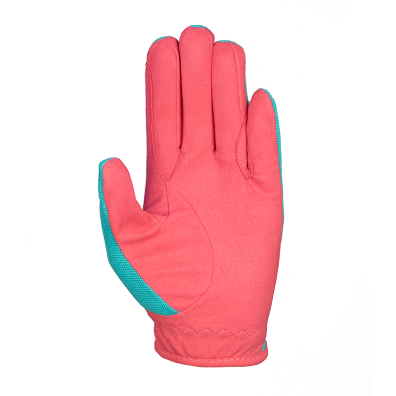 Hy Equestrian Children's Thelwell Collection All Rounder Riding Gloves - Aquarius/Pink/Teal-1